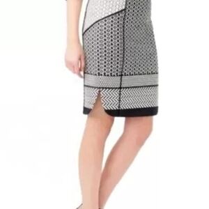 J. Crew Black and White Pencil Skirt with Slit